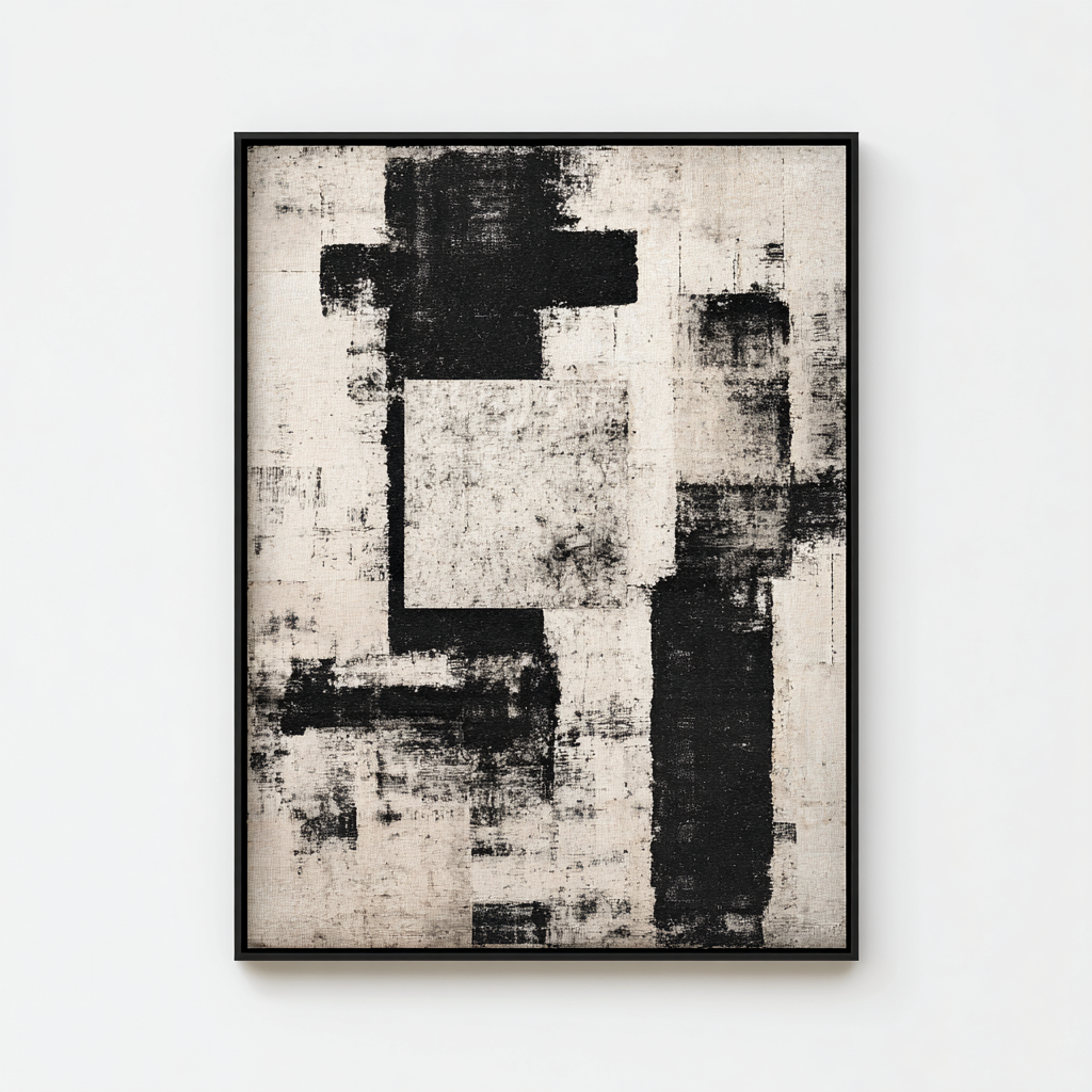 Moxico Framed Canvas Art - Midnight Geometric